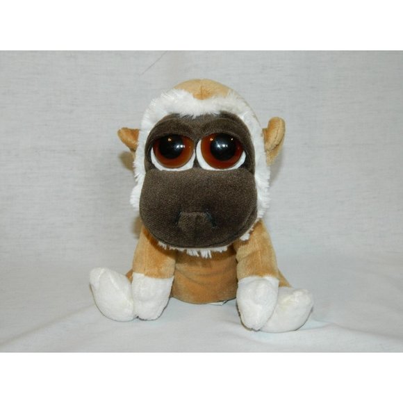 Russ Lil Peepers KIMBO Gibbon Monkey Brown White w Big Eyes 9" plush stuffed - Picture 3 of 5